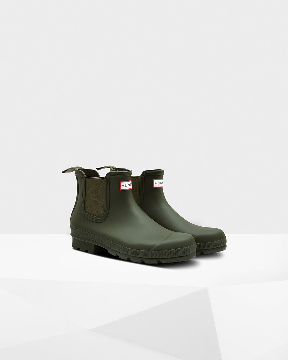 Mens Chelsea Boots - Hunter Original (78AOXHNBZ) - Dark Olive